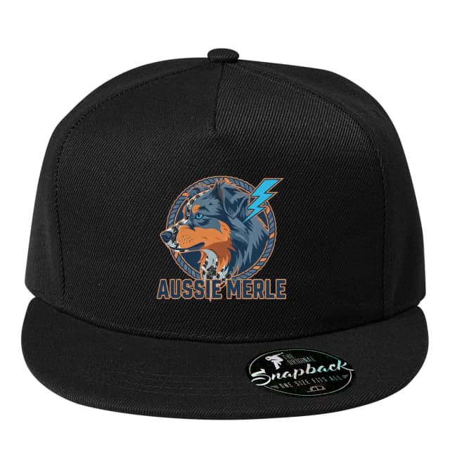 Snapback Hrdý Aussie Merle S Bleskem A Námořnickým Lanem Australian Shepherd Blue Merle