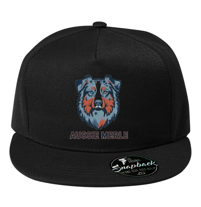 Snapback Aussie Merle Australian Shepherd Ikonická Modrá Merle Hlava Pro Milovníky