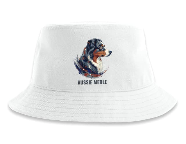 Klobouček Aussie Merle Dynamický Portrét Modrého Merle S Abstraktními Šmouhami