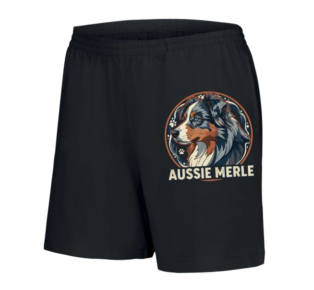 Dámské šortky Aussie Merle Královský Portrét Modrookého Ovčáka V Retro Grafickém Stylu