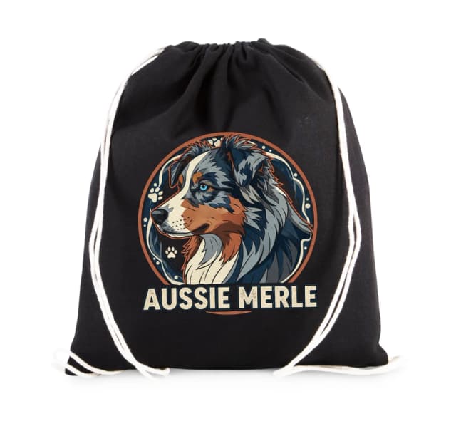 Vak na záda Aussie Merle Královský Portrét Modrookého Ovčáka V Retro Grafickém Stylu