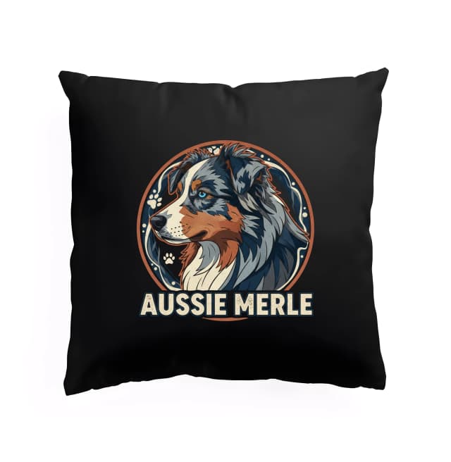 Polštář Aussie Merle Královský Portrét Modrookého Ovčáka V Retro Grafickém Stylu