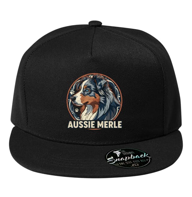 Snapback Aussie Merle Královský Portrét Modrookého Ovčáka V Retro Grafickém Stylu