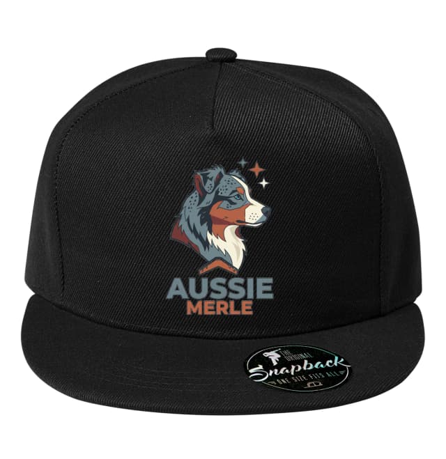 Snapback Divoký Aussie Merle Stylizovaný Portrét Australského Ovčáka