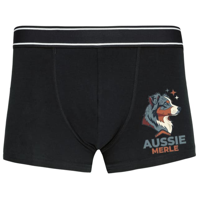 Boxerky Divoký Aussie Merle Stylizovaný Portrét Australského Ovčáka
