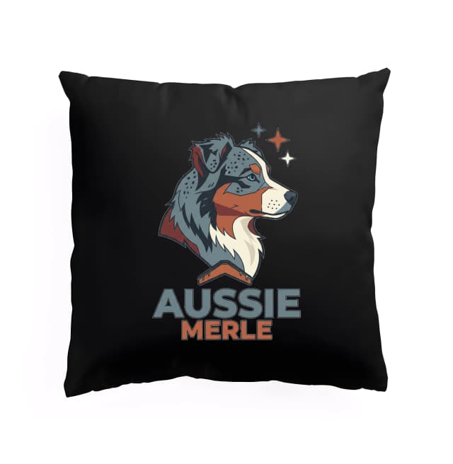 Polštář Divoký Aussie Merle Stylizovaný Portrét Australského Ovčáka