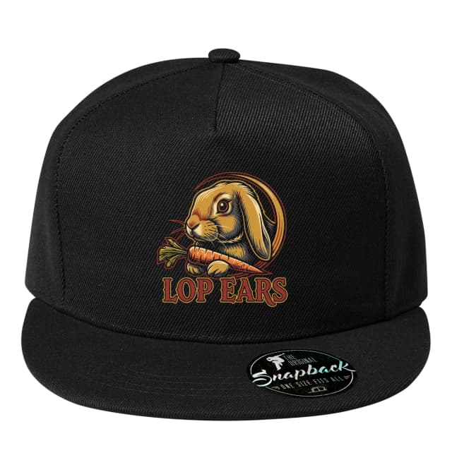Snapback Trpasličí Králík Lop Ears S Mrkví Retro Ilustrace Pro Fanoušky