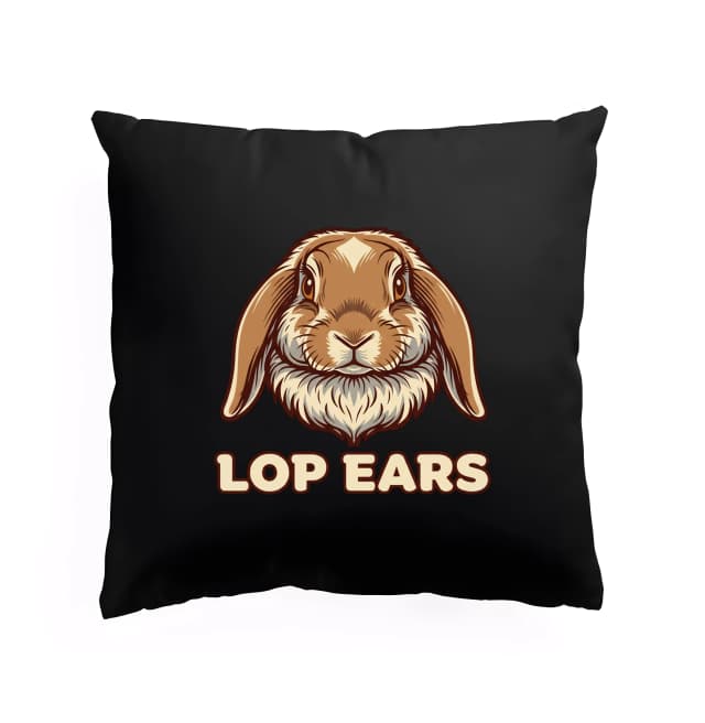 Polštář Roztomilý Lop Ears Králík Hřejivý Maskot A Vintage Logo