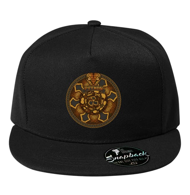 Snapback Zlatá Mandala Ball Python Královský Plazí Štít A Ornamentální Síla