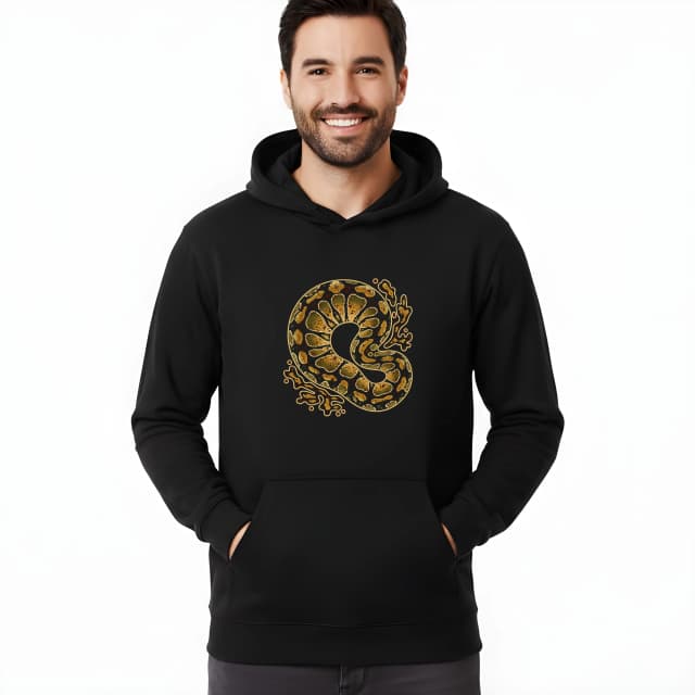 Mikina Zlatý Python Exotický Luxusní Hadí Ornament Ve Tvaru S