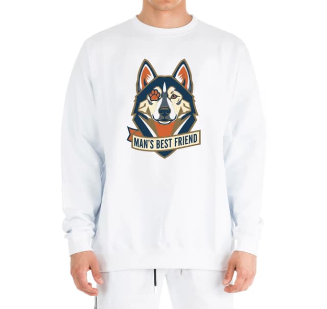 Mikina bez kapuce Tlapka Přes Oko Sibiřský Husky  Věrný Strážce A Přítel