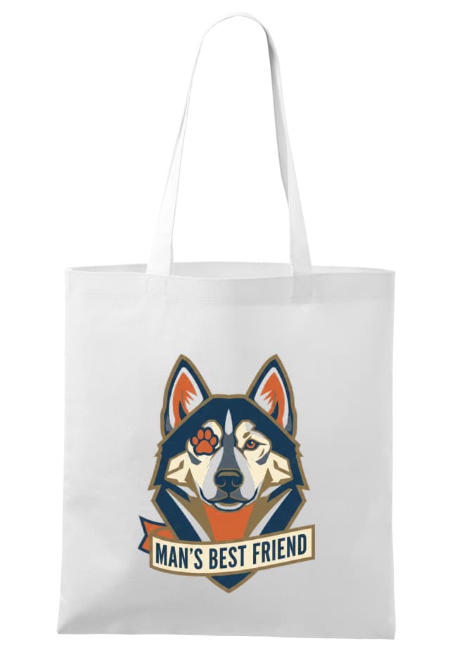 Nákupní taška Tlapka Přes Oko Sibiřský Husky  Věrný Strážce A Přítel