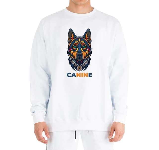 Mikina bez kapuce Canine Mechanický Vlk Barevná Geometrická Ilustrace Pro Logo A Branding