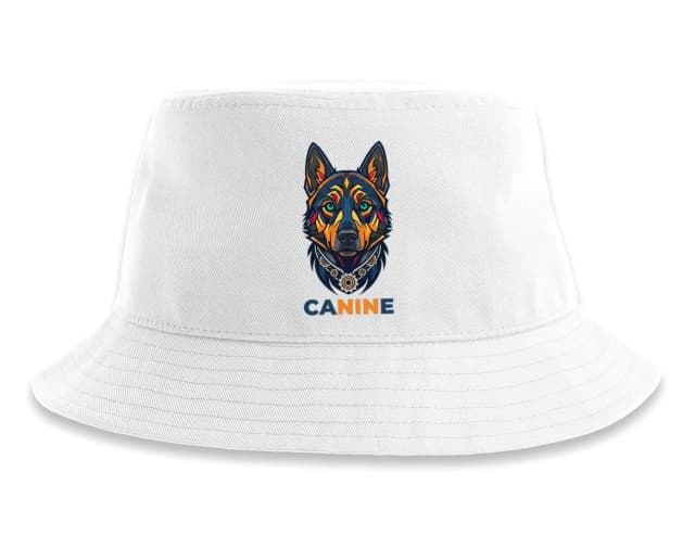 Klobouček Canine Mechanický Vlk Barevná Geometrická Ilustrace Pro Logo A Branding