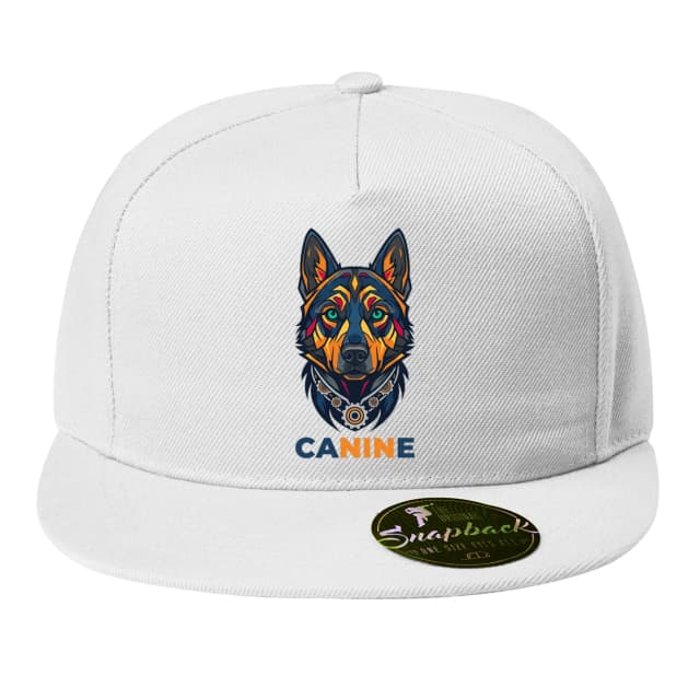 Snapback Canine Mechanický Vlk Barevná Geometrická Ilustrace Pro Logo A Branding