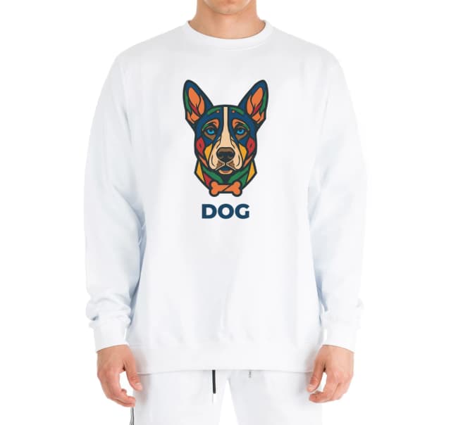 Mikina bez kapuce Barevný Geometrický Portrét Dog Moderní Abstraktní Psí Styl