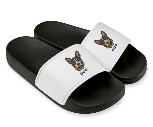 Pantofle Barevný Geometrický Portrét Dog Moderní Abstraktní Psí Styl