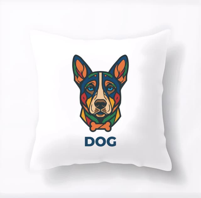Polštář Barevný Geometrický Portrét Dog Moderní Abstraktní Psí Styl