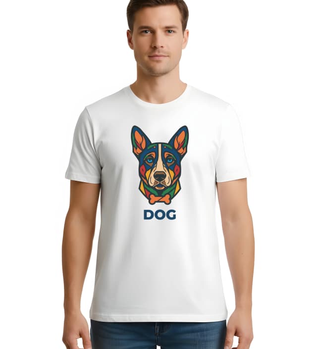 Pánské tričko Barevný Geometrický Portrét Dog Moderní Abstraktní Psí Styl