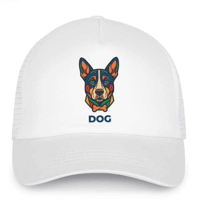 Dětská kšiltovka Barevný Geometrický Portrét Dog Moderní Abstraktní Psí Styl
