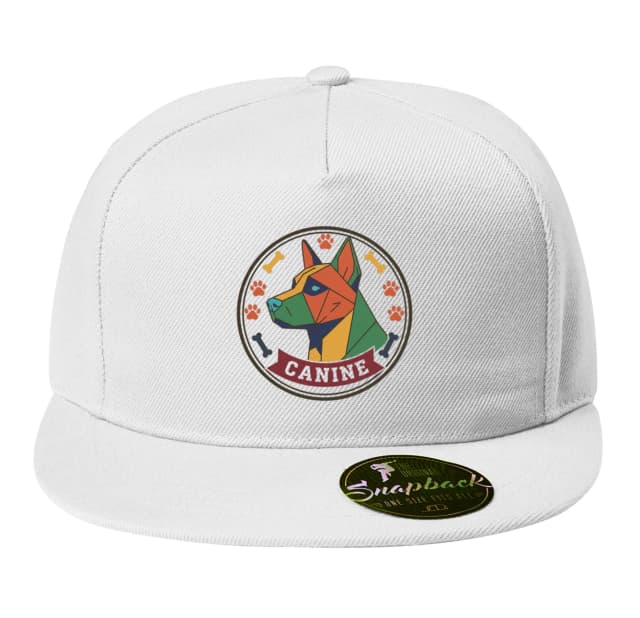 Snapback Barevný Geometrický Psí Odznáček Canine Moderní Logo S Tlapkami A Kostmi