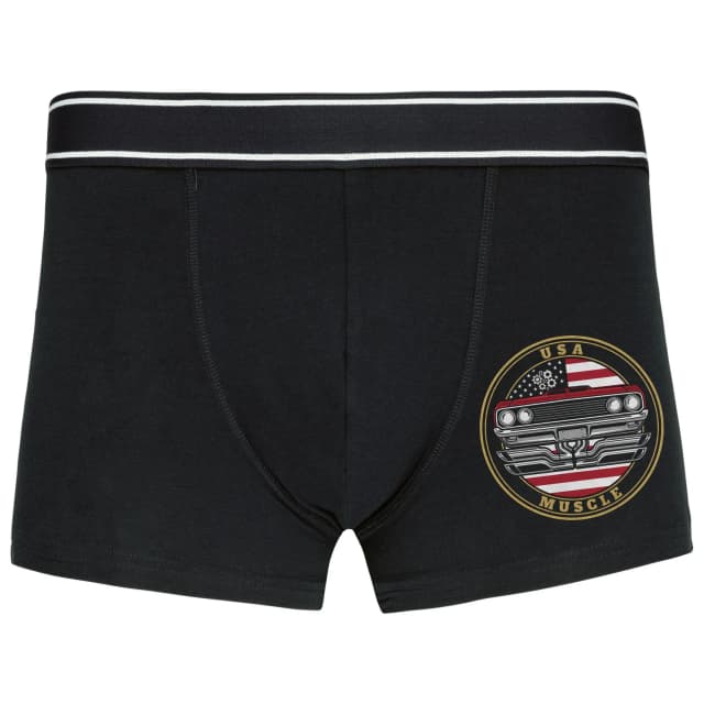 Boxerky Retro Usa Muscle Americká Vlajka Klasické Muscle Car A Silný Motor