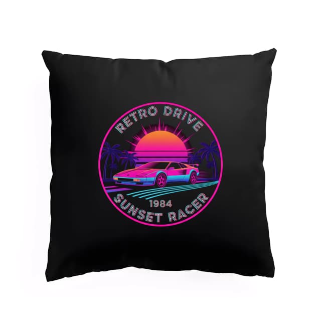 Polštář Neonový Retro Drive Západ Slunce 1984 Sunset Racer Sportovní Auto