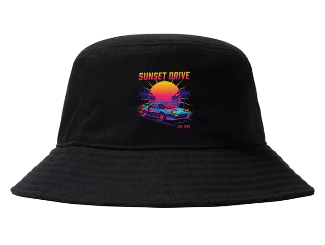 Klobouček Sunset Drive Neonová 80s Noční Retro Sportovní Jízda Pod Palmami