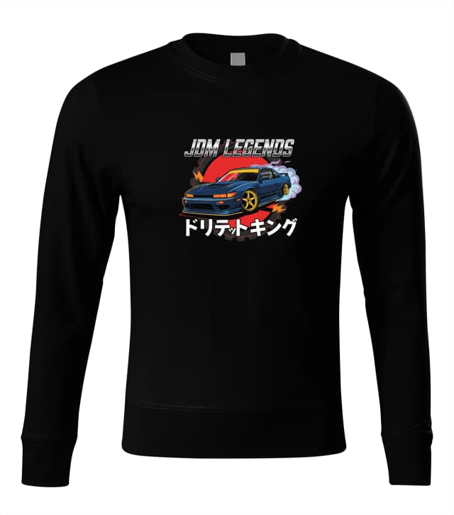 Mikina bez kapuce Jdm Legends  Králové Driftu Japonské Kultovní Vozy A Tuning