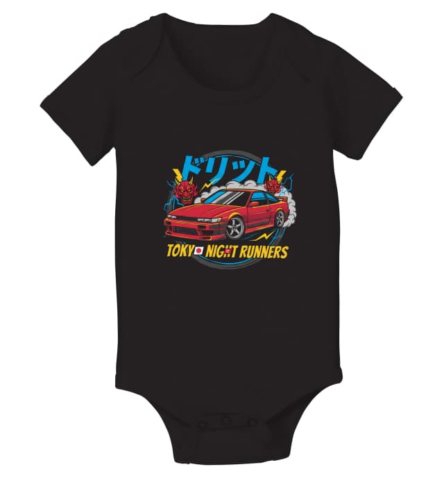 Dětské body Noční Drift Ďábelská Jdm Síla Tokyo Night Runners