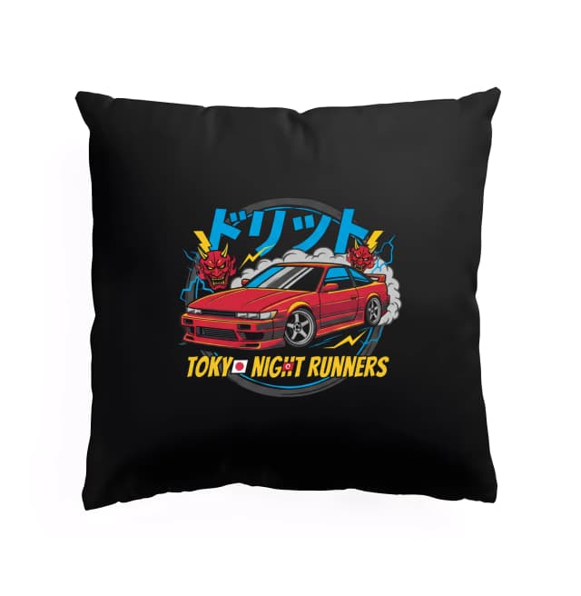 Polštář Noční Drift Ďábelská Jdm Síla Tokyo Night Runners