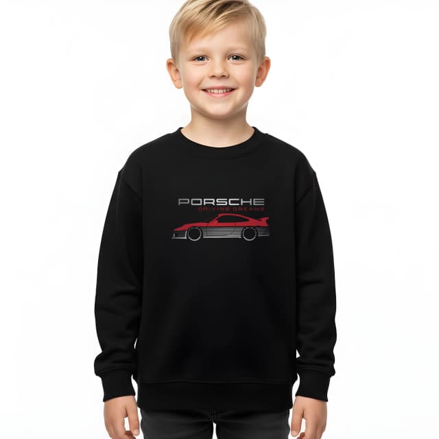 Dětská mikina Porsche Silueta Minimalistický Retro Sportovní Design Pro Řidičské Sny