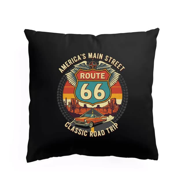 Polštář Legendární Route 66 Klasický Americký Retro Road Trip Na Cestě Snů