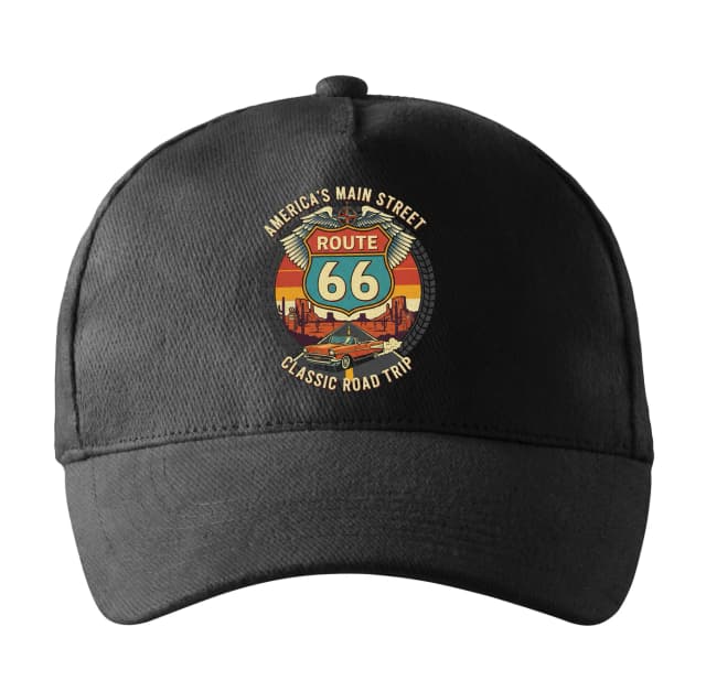 Kšiltovka Legendární Route 66 Klasický Americký Retro Road Trip Na Cestě Snů