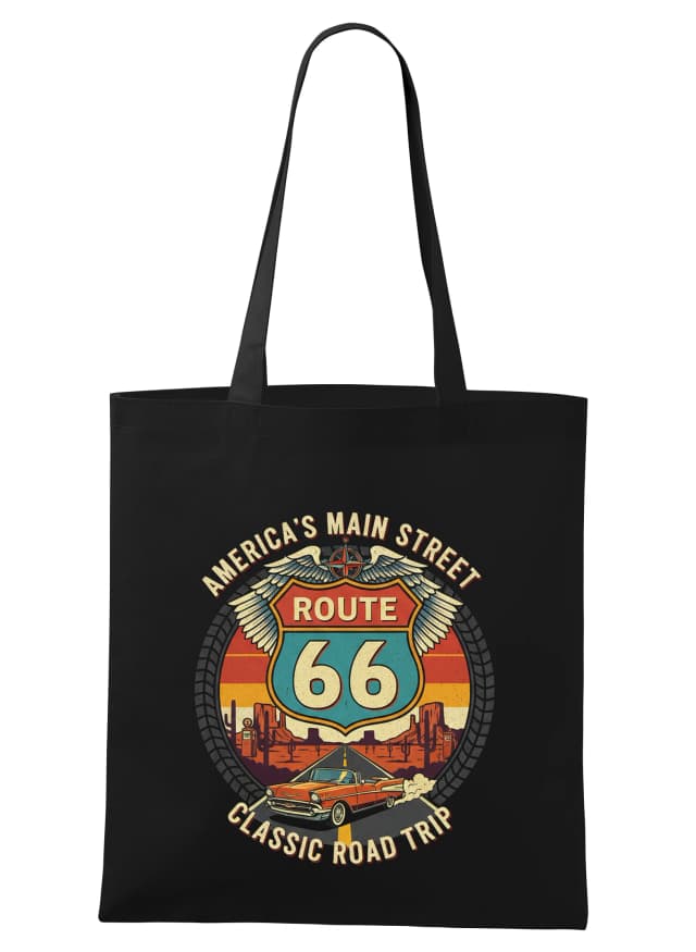 Nákupní taška Legendární Route 66 Klasický Americký Retro Road Trip Na Cestě Snů