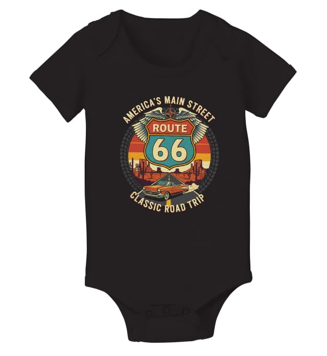 Dětské body Legendární Route 66 Klasický Americký Retro Road Trip Na Cestě Snů