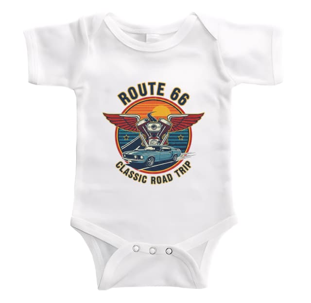 Dětské body Route 66 Retro Klasická Silniční Jízda S Křídly A Motorem