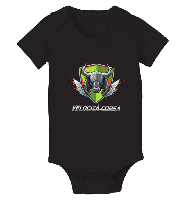 Dětské body Agresivní Býk Rychlosti Štít Supersportovní Neonové Logo