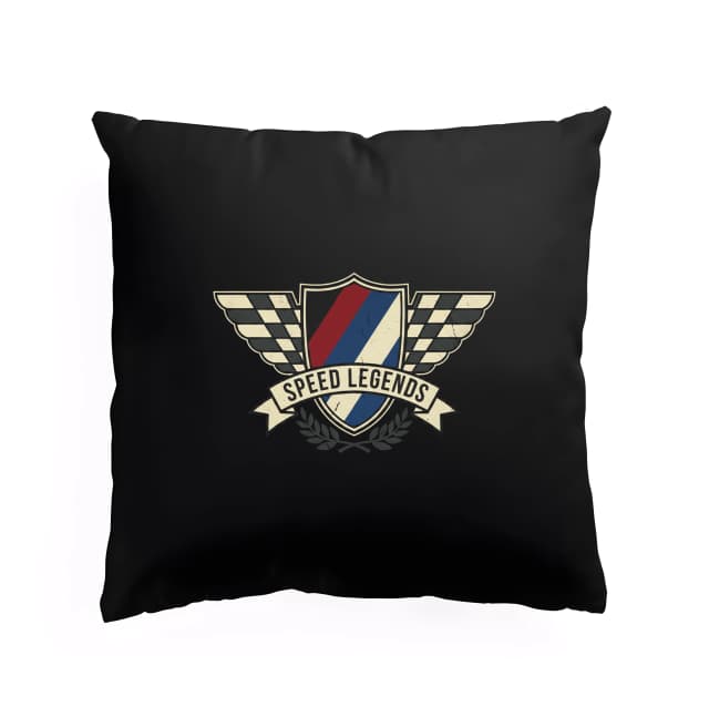 Polštář Kultovní Závodní Štít Speed Legends S Křídly A Šachovnicí