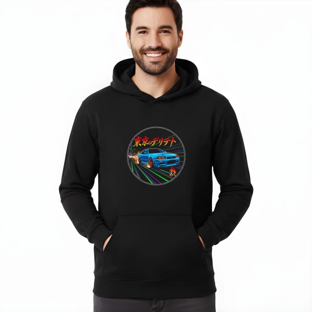 Mikina Noční Neonový Závod Tokyo Drift Rychlost A Městský Styl