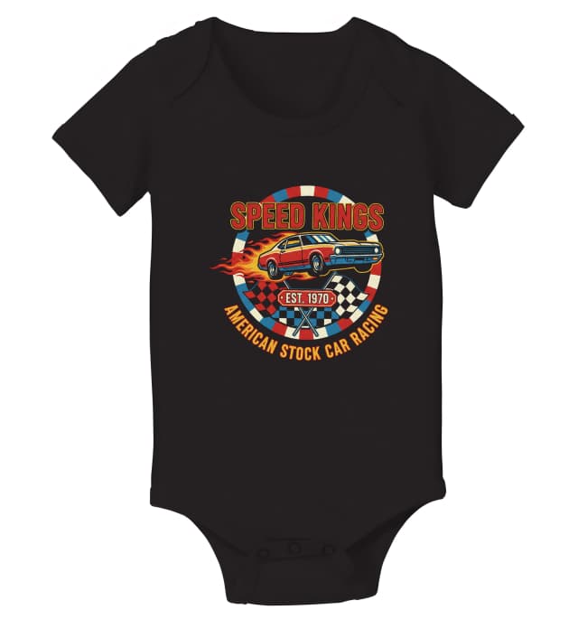 Dětské body Speed Kings Retro Americké Stock Car Závodění Od Roku 1970 S Plameny