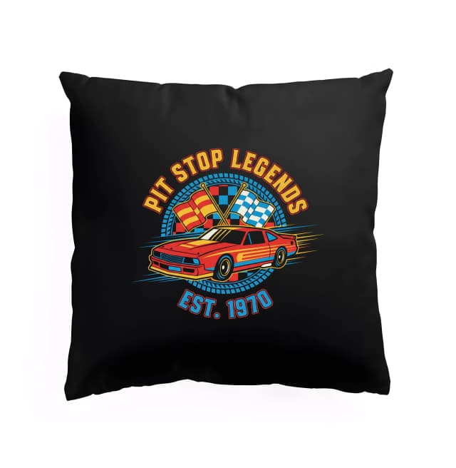 Polštář Pit Stop Legends Retro Závodní Kultura A Legendy Est 1970