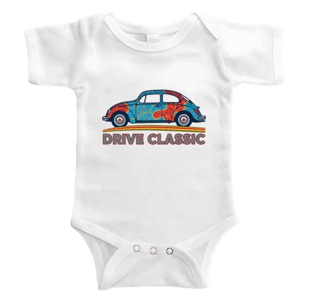 Dětské body Klasický Brouk V Mapových Barvách Drive Classic Retro Silueta