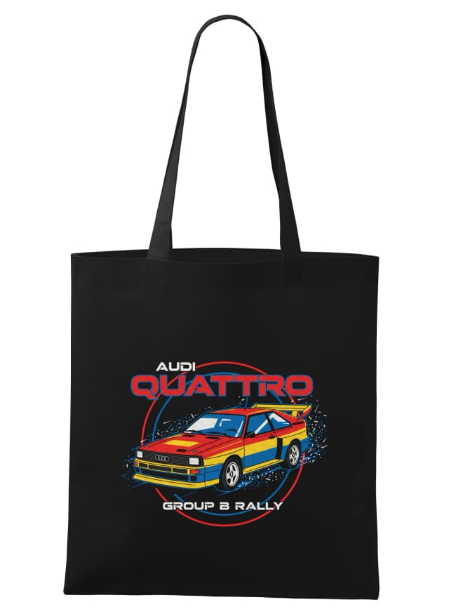 Nákupní taška Audi Quattro Group B Retro Rallyová Ikona Řev Motoru A Prach