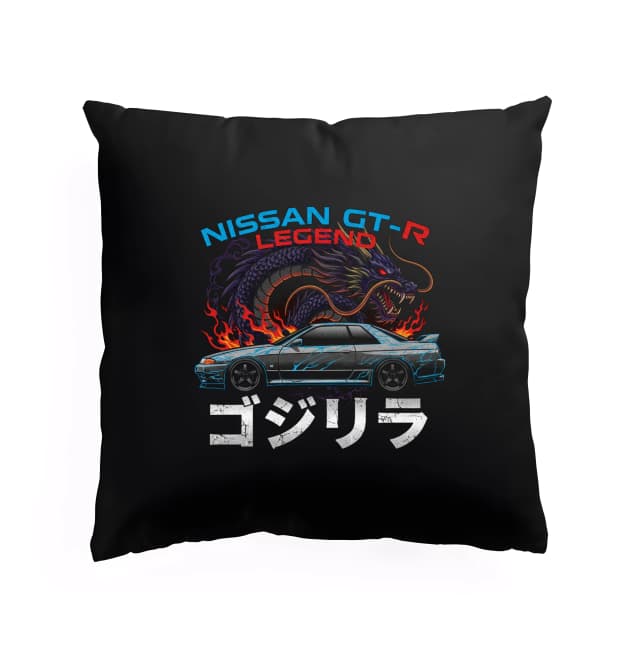 Polštář Nissan Gtr Legend Japonský Drak Plamenů A Godzilla
