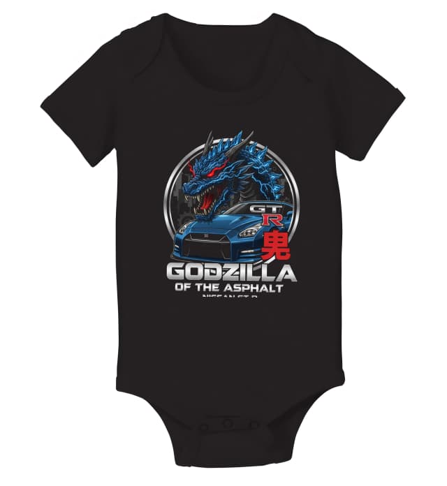 Dětské body Godzilla Gtr Modrá Bestie Městských Silnic Vládce Asfaltu Legendární Nissan Gtr