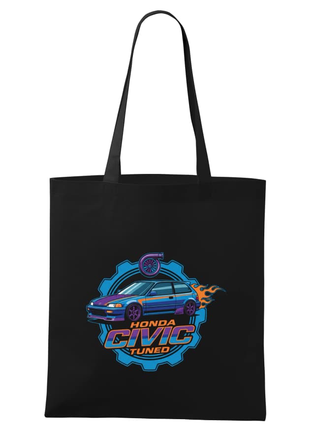 Nákupní taška Neonový Honda Civic Retro Tuning S Turbem Plameny A Ozubeným Kolem