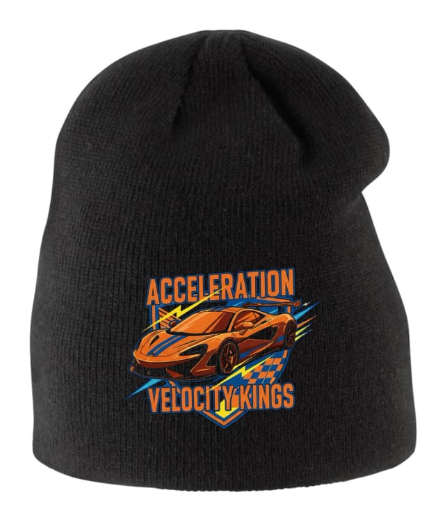 Dětská zimní čepice Oranžová Závodní Síla Acceleration Pro Krále Rychlosti Velocity Kings