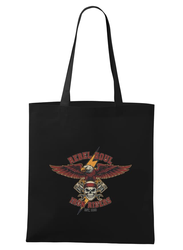 Nákupní taška Rebel Soul Orel Lebka A Iron Riders  Síla Svobodné Cesty