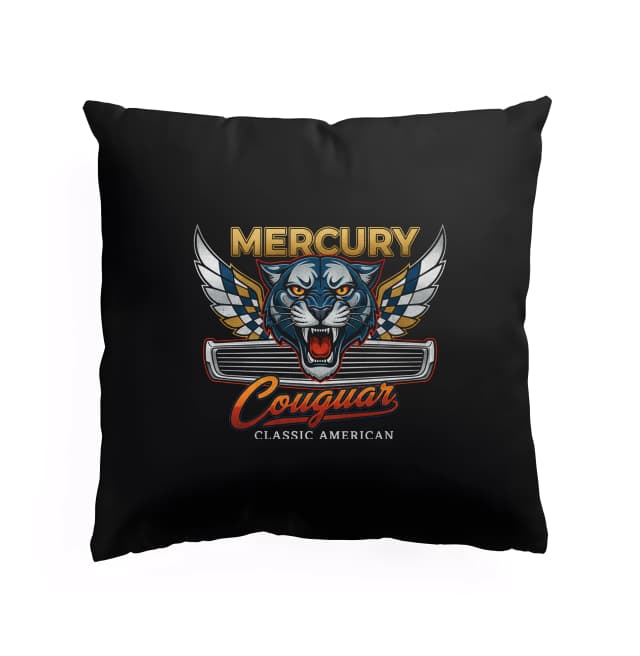 Polštář Mercury Cougar Retro Klasika Americký Emblém Divoké Kočky S Křídly